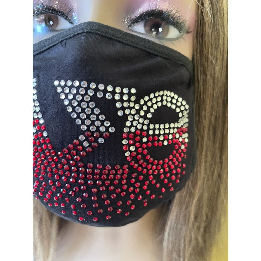Delta Sigma Theta Red Roots Rhinestone Bling Face - Picture 6 of 11